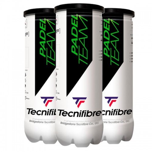 Pack de 3 Bouteilles de Balles Tecnifibre Padel Team Pack de 3 Bouteilles de Balles Tecnifibre Padel Team