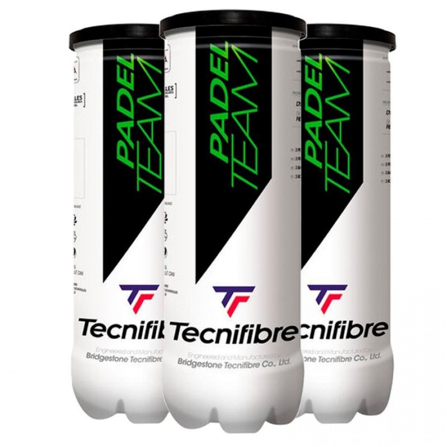 Pack de 3 Bouteilles de Balles Tecnifibre Padel Team