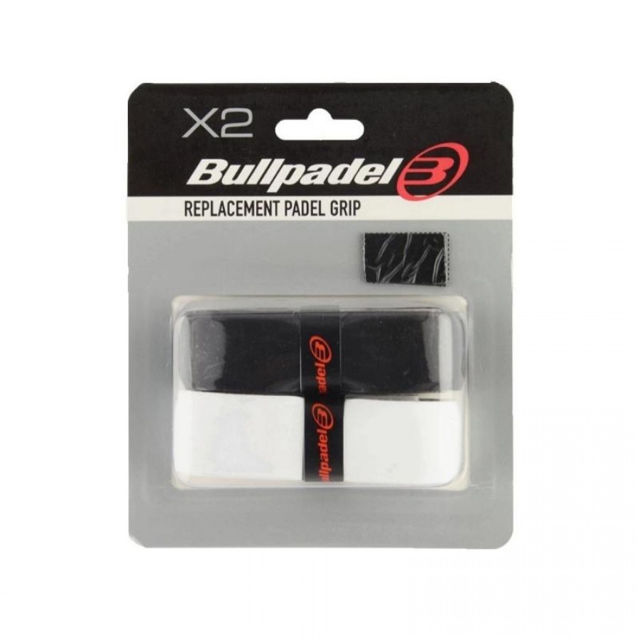 Blister Bullpadel 2 Grips Remplacement GR1210 Noir Blanc - Barata Oferta Outlet