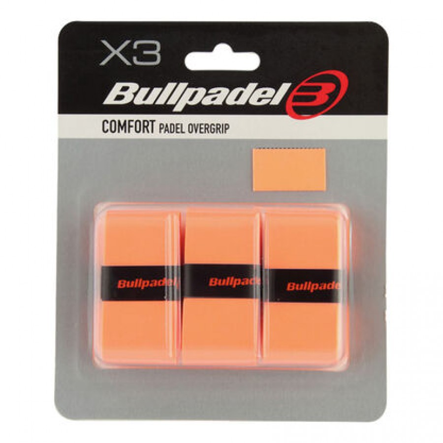 Blister Bullpadel 3 Overgrips GB1200 Comfort Naranja Fluor