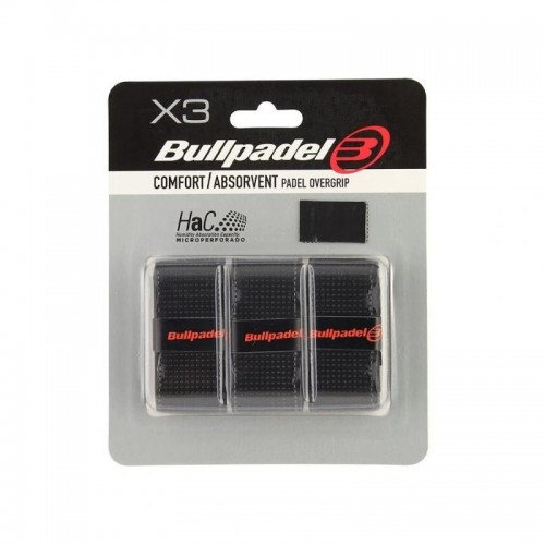 Blister Overgrips Bullpadel Conforto Absorvente Preto 3 Unidades Blister Overgrips Bullpadel Conforto Absorvente Preto 3 Unidades