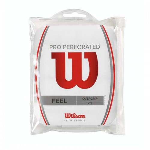 Blister Wilson 12 Overgrips Pro Perforato Feel Blanco Blister Wilson 12 Overgrips Pro Perforato Feel Blanco
