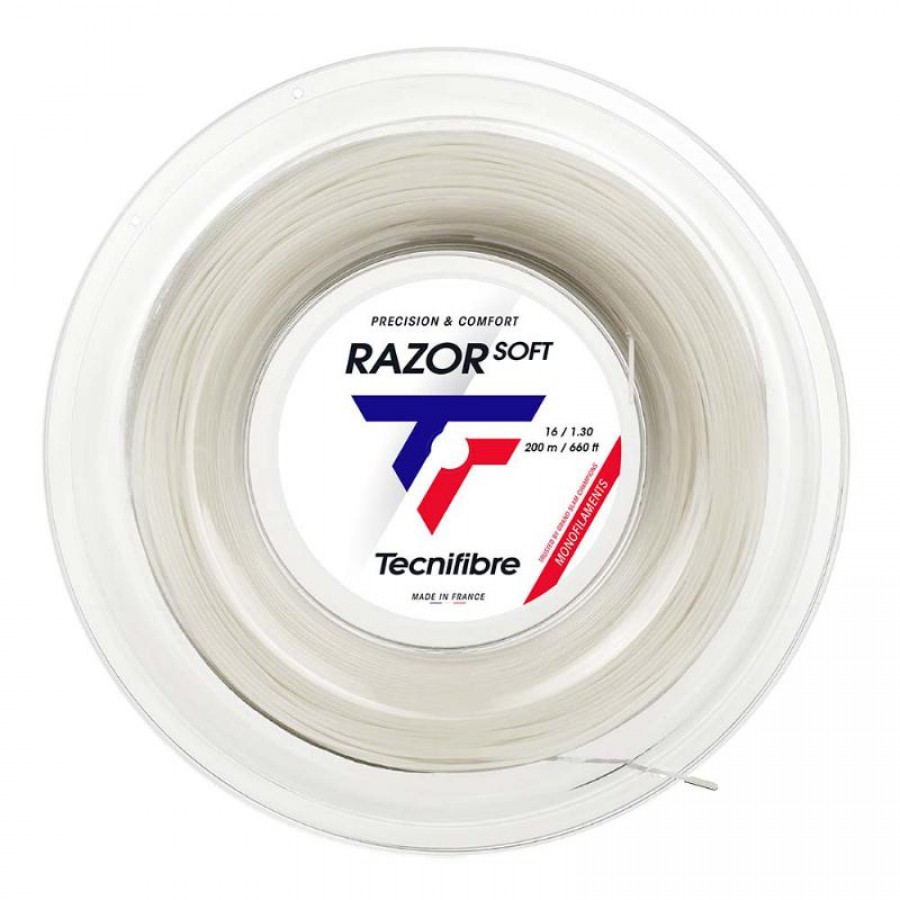 Bobina Cordaje 200m Tecnifibre Razor Soft 1,30mm Blanco