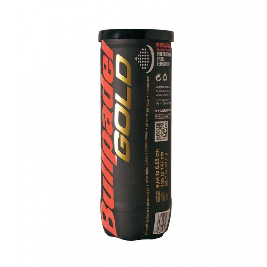 Bote de 3 Pelotas Bullpadel Gold