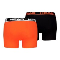 Boxer Head Basic Orange Noir 2 unites  Offre - Pas cher