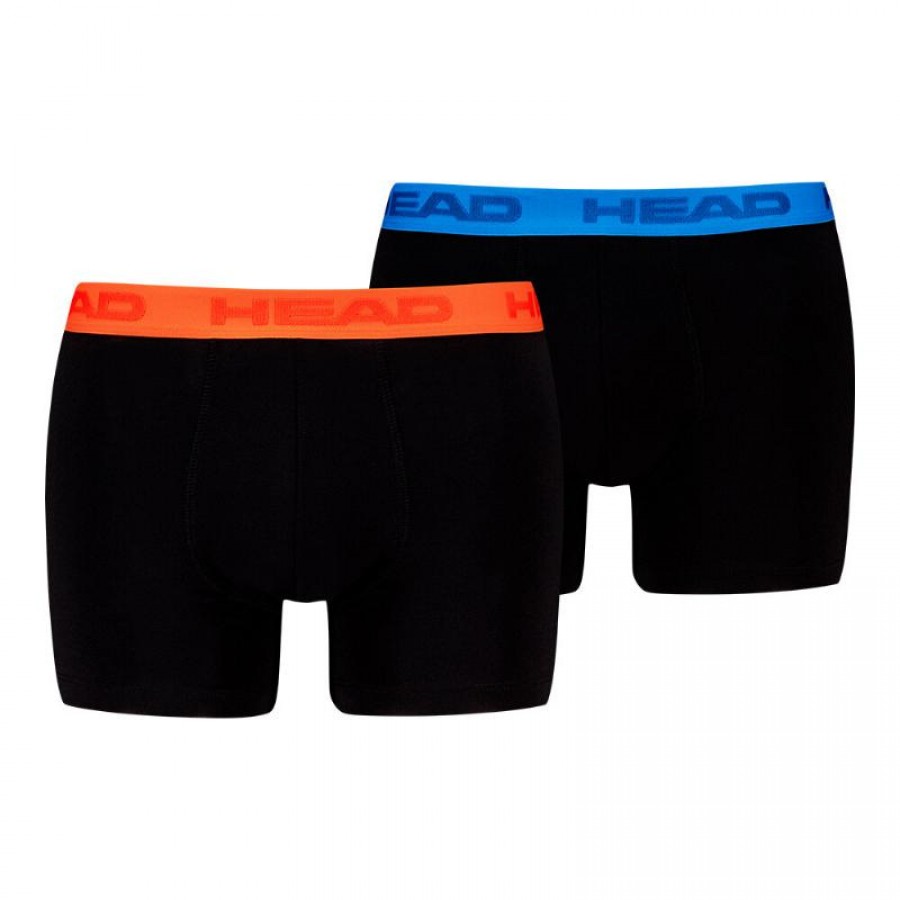 Boxer Tete Orange Bleu Noir 2 unites  Offre - Pas cher