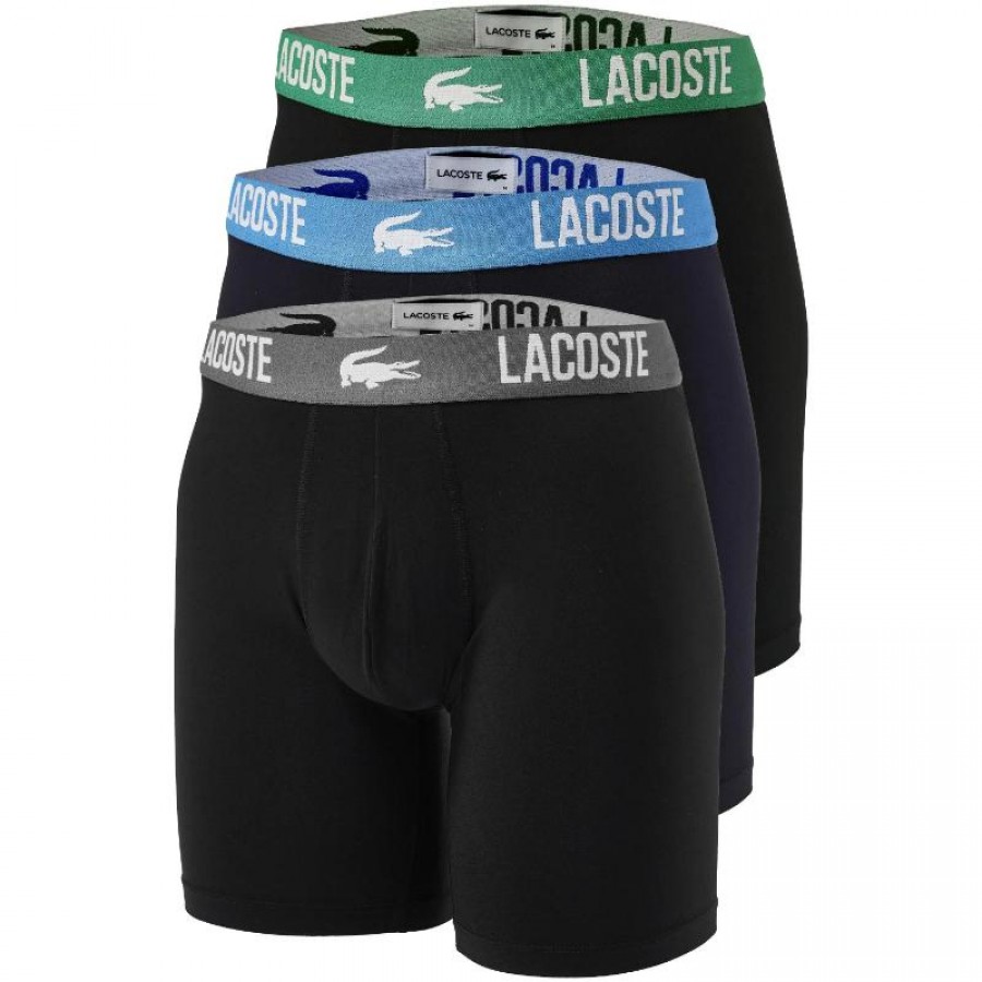 Boxers Lacoste en polyamide noirs 3 unités