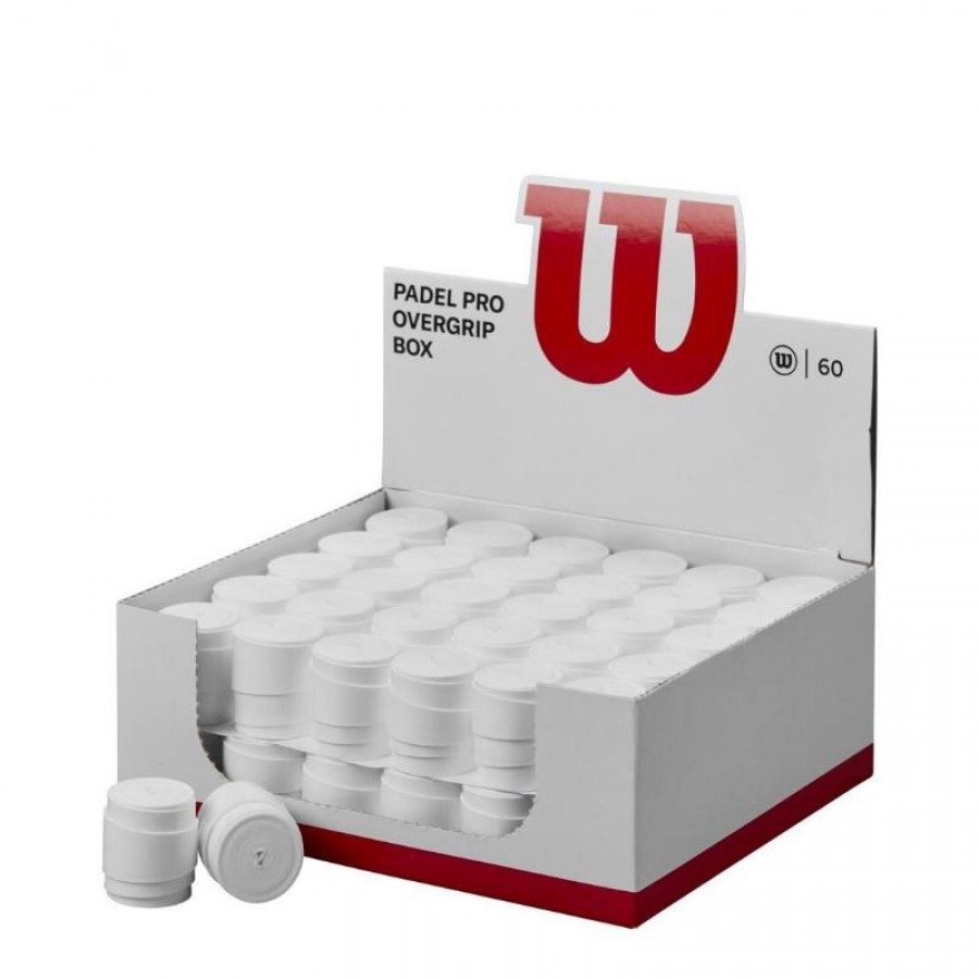 Caja Wilson Pro Padel Blanco 60 Overgrips  Oferta + Barato