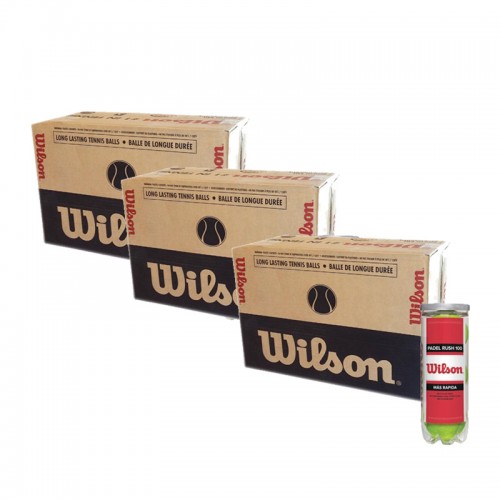 Scatola 72 Palline - 24 Contenitori da 3 pz - Wilson Rush 100 x 3 Unita Scatola 72 Palline - 24 Contenitori da 3 pz - Wilson Rush 100 x 3 Unita