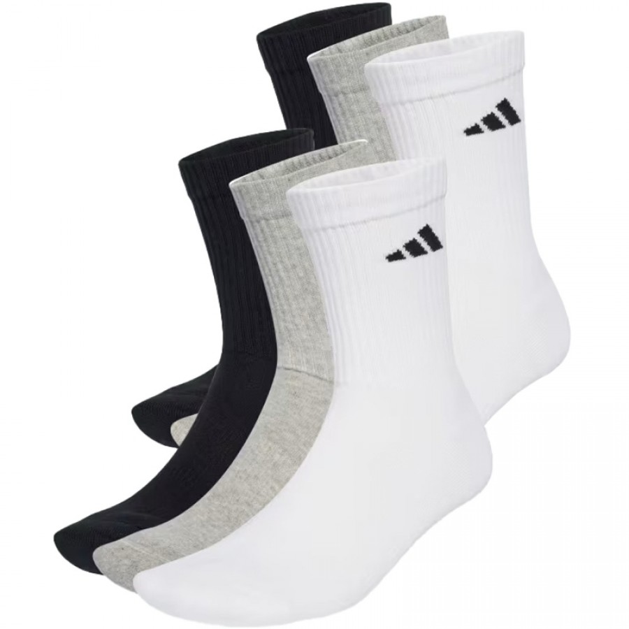 Calcetines Adidas Camisola Acolchoada Blanco Gris Negro 6 Peças  Oferta + Barato