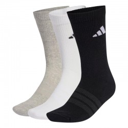 Calcetines Adidas Essentials Crew Gris Blanco 3 Pares