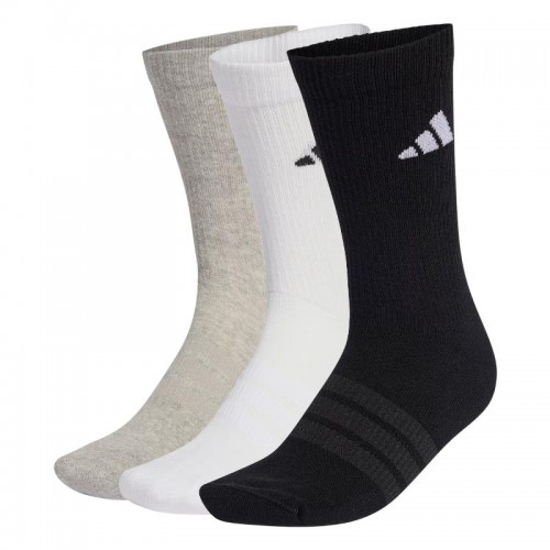 Calcetines Adidas Essentials Crew Gris Blanco 3 Pares