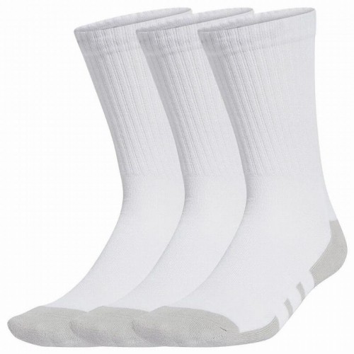 Meias de Tripulação Acolchoadas Adidas Essentials Branco Cinza 3 Pares Meias de Tripulação Acolchoadas Adidas Essentials Branco Cinza 3 Pares