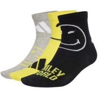 Adidas Smiley Grigio Giallo Calzini 3 Paia  Offerta + Economico