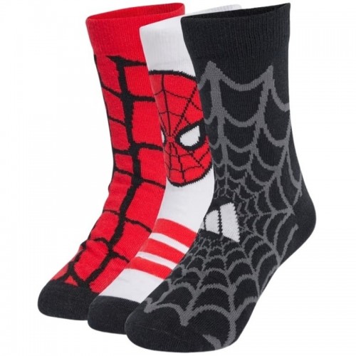 Meias Adidas Spiderman Branco Vermelho Preto 3 Pares Meias Adidas Spiderman Branco Vermelho Preto 3 Pares