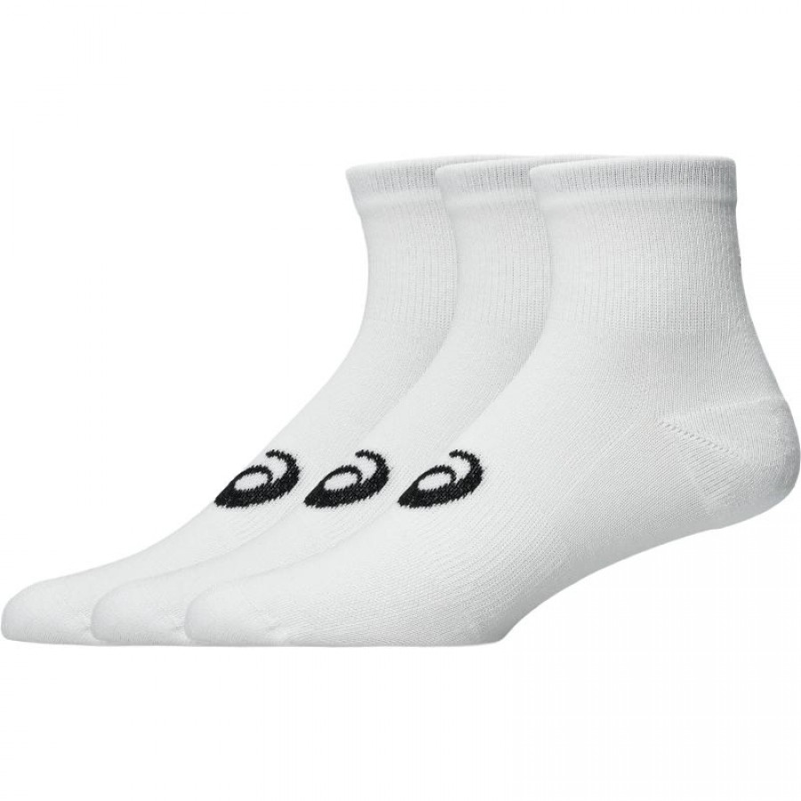 Chaussettes blanches brillantes Asics Quarter 3 paires