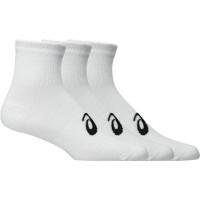 Chaussettes blanches brillantes Asics Quarter 3 paires