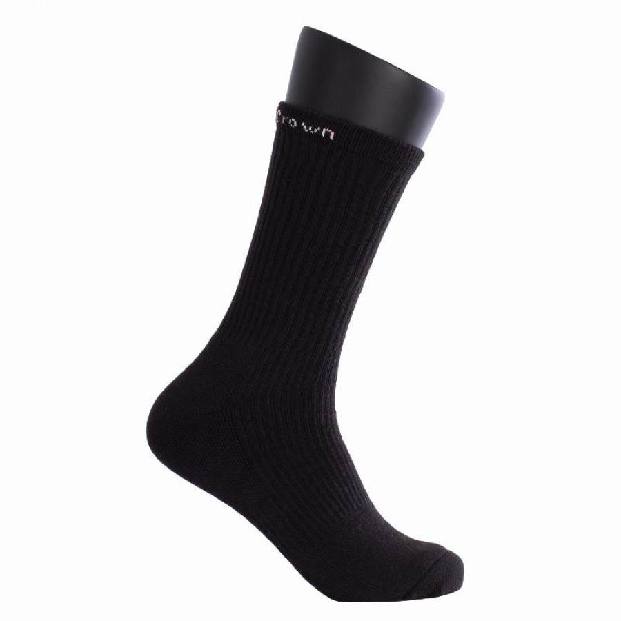 Meias pretas Black Crown High 3 pares  Oferta + Barato