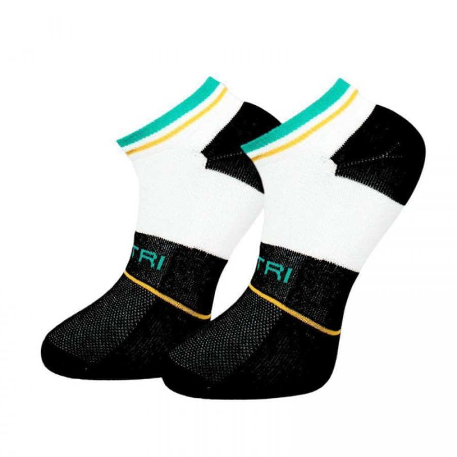Meias Cartri Adriano Crew Branco Preto 1 Par  Oferta + Barato