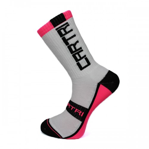 Cartri Slash Altas Brancas Meias Fucsia 1 Par Cartri Slash Altas Brancas Meias Fucsia 1 Par