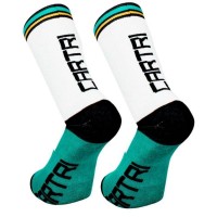 Cartri Titus High White Green Socks 1 Pair  Offer + Cheap