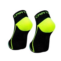 Meias Cartri Trajan Crew Preto Amarelo 1 Par  Oferta + Barato