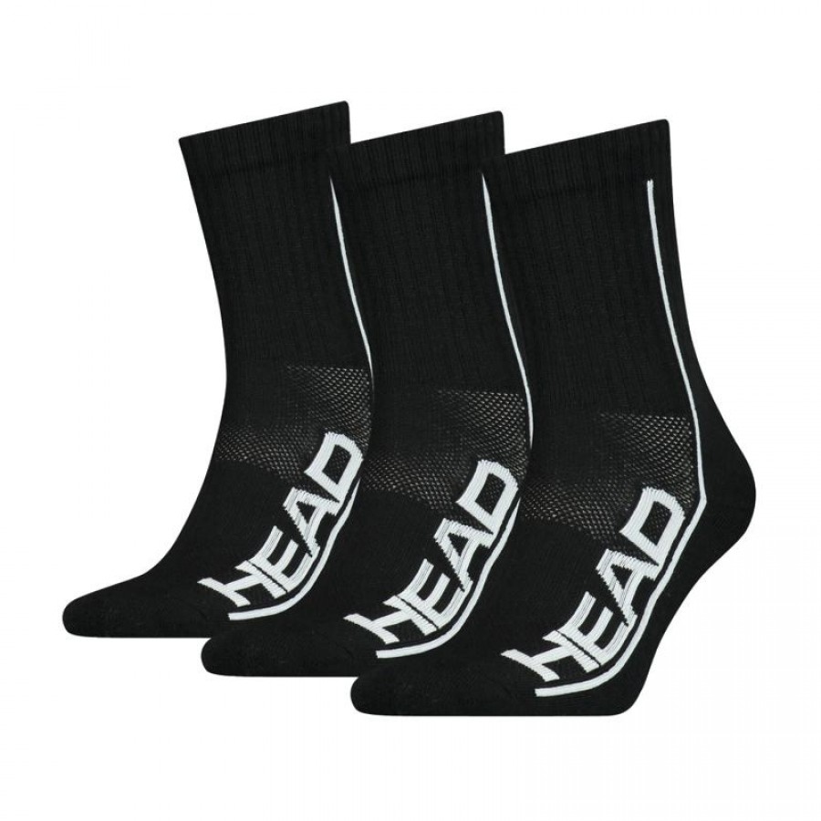 Head Performance Crew Socks Black White 3 Pares