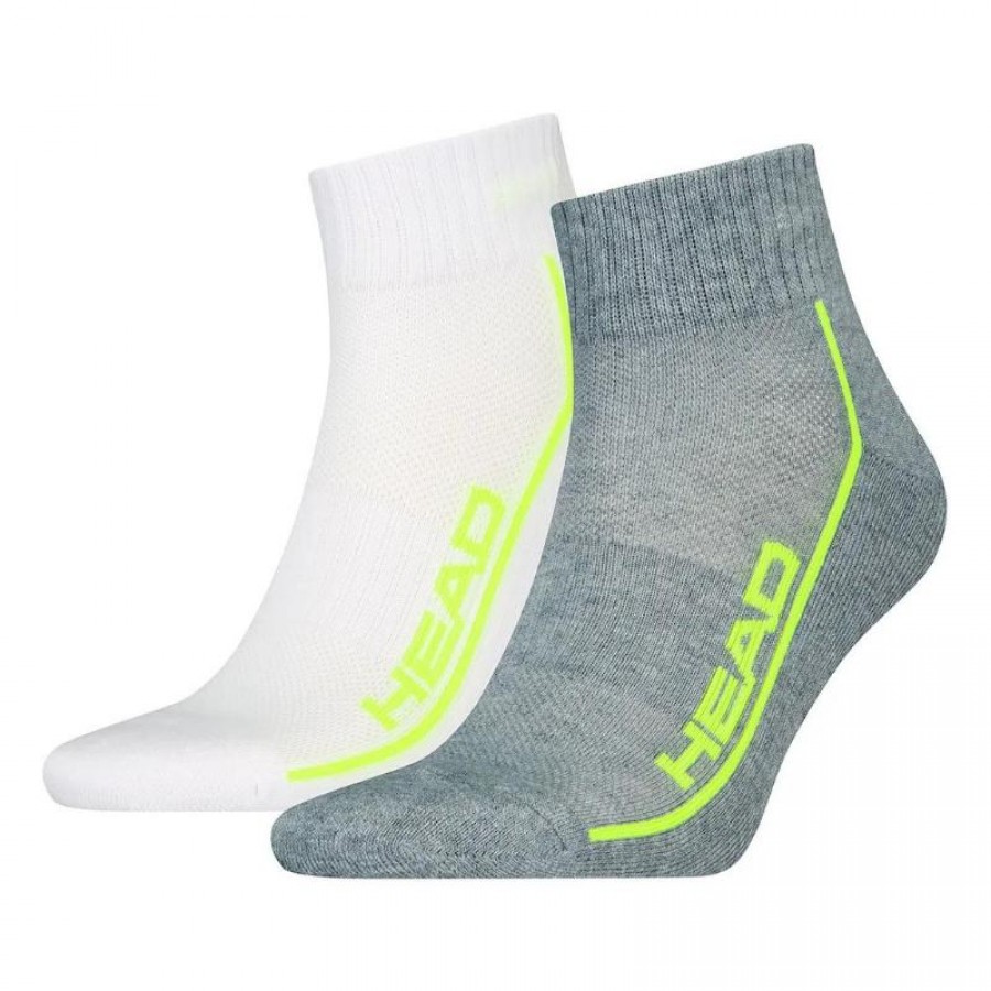 Calcetines Head Performance Quarter Blanco Gris Lima 2 Pares  Oferta + Barato