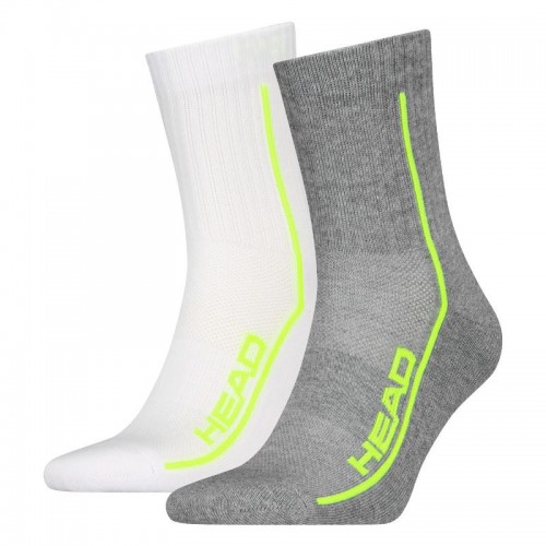 Calcetines Head Performance Short Crew Blanco Gris Lima 2 Peças Calcetines Head Performance Short Crew Blanco Gris Lima 2 Peças