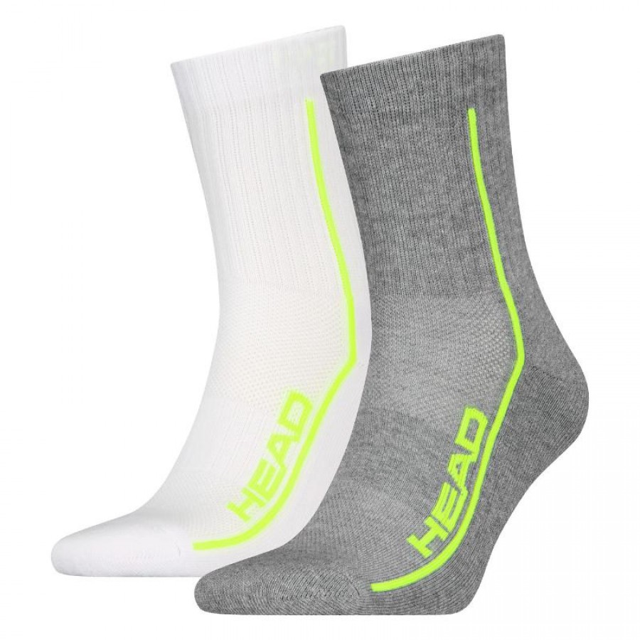 Calcetines Head Performance Short Crew Blanco Gris Lima 2 Pares  Oferta + Barato