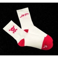 Just Ten White Pink Socks 1 Pair