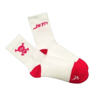 Just Ten White Pink Socks 1 Pair