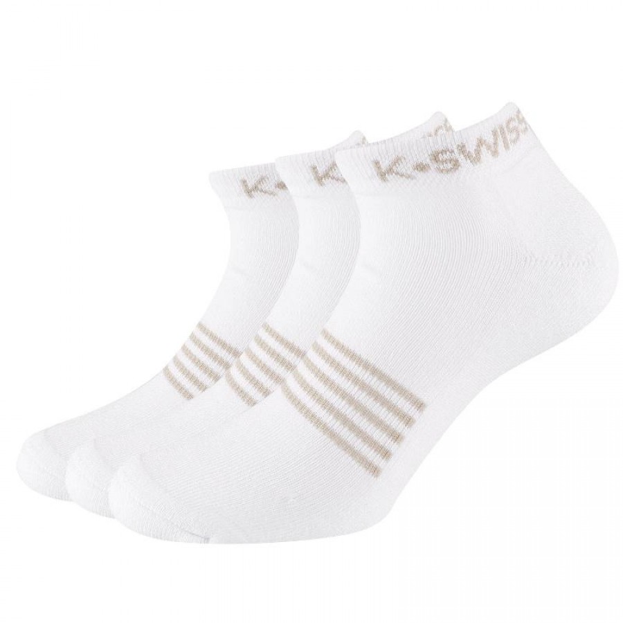 Kswiss All Court Grey White Socks 3 Coppia