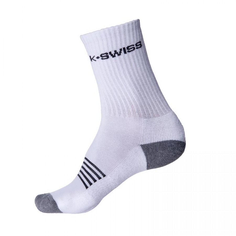 Kswiss Crew White Socks 3 Pair - Barata Oferta Outlet