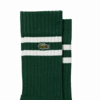 Chaussettes hautes Lacoste Blanc Vert  Offre - Pas cher