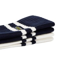 Meias Lacoste High Cut Navy Branco 2 Pares  Oferta + Barato