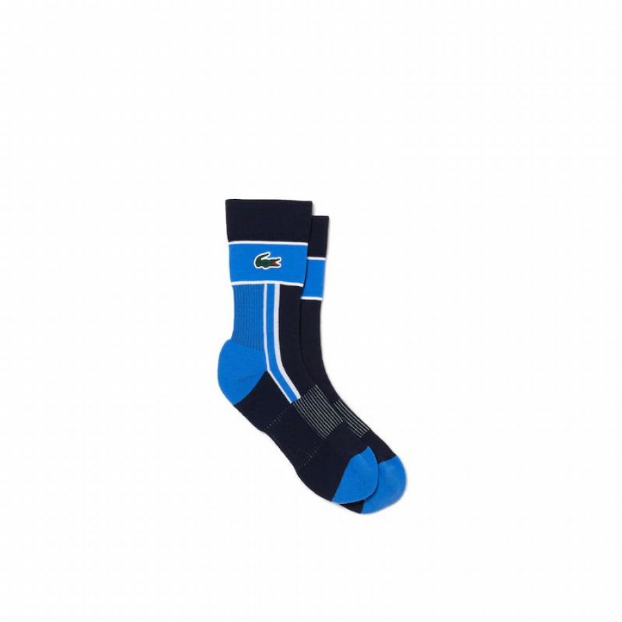 Lacoste Chaussettes Sport Bleu Blanc