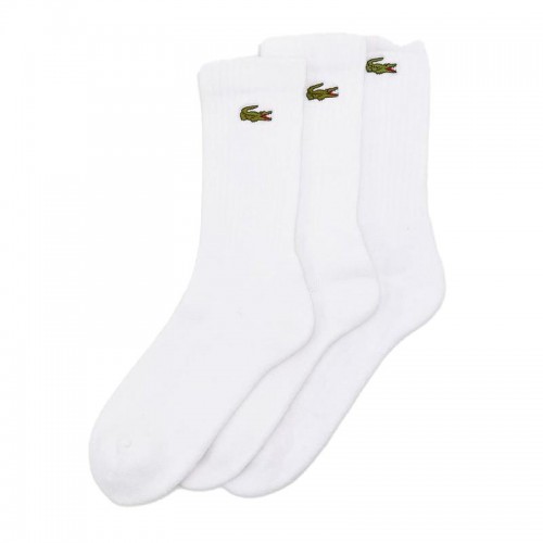 Meias Lacoste Sport High Cut White 3 Pares Meias Lacoste Sport High Cut White 3 Pares