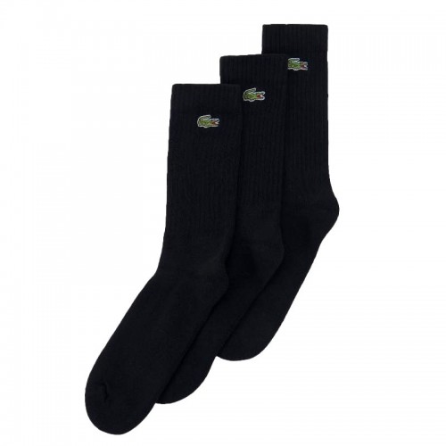 Meias Lacoste Sport High Cut Black 3 Pares Meias Lacoste Sport High Cut Black 3 Pares