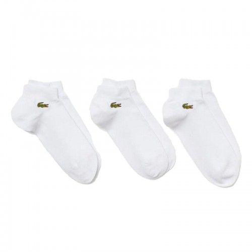 Meias Lacoste Sport Corta Baixo Branco 3 Pares Meias Lacoste Sport Corta Baixo Branco 3 Pares