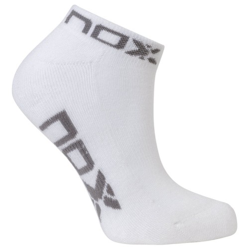 Meias Nox Tornozelo Branco Cinza 1 Par Meias Nox Tornozelo Branco Cinza 1 Par