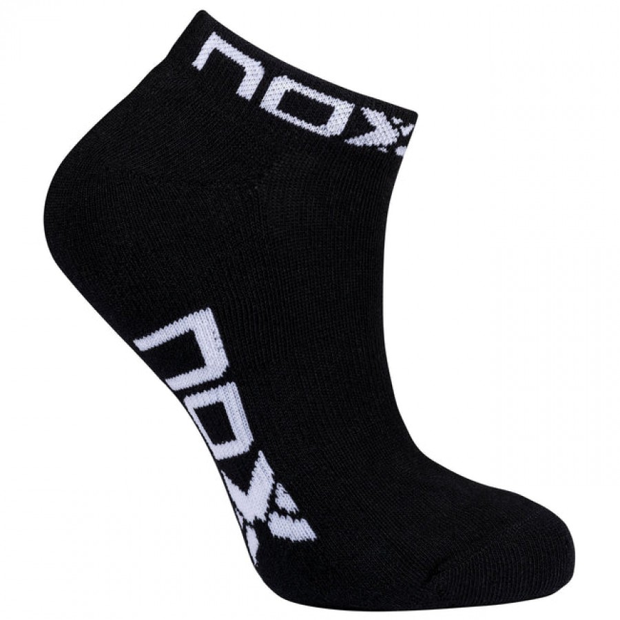 Meias Nox Tornozelo Preto Branco 1 Par  Oferta + Barato
