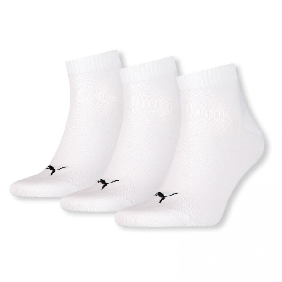 Puma Quarter Blanc Chaussettes 3 paires  Offre - Pas cher