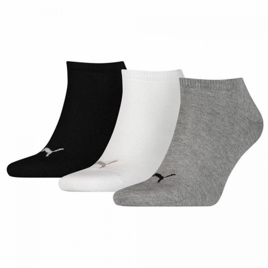Puma Chaussettes Sneaker Noir Blanc Gris 3 paires  Offre - Pas cher
