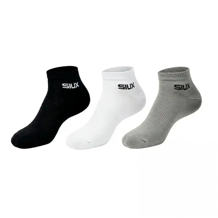 Siux Basic 26 Calzini Corti Neri, Bianco Grigio 3 paia