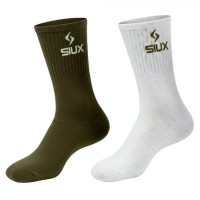 Chaussettes Siux Groove à tige haute vertes blanches 2 paires
