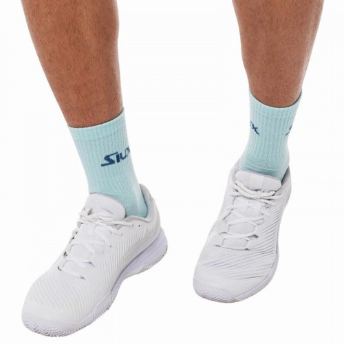 Meias Siux Reveal Mid-Calf Branco Turquesa 2 Pares Meias Siux Reveal Mid-Calf Branco Turquesa 2 Pares