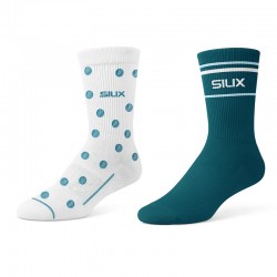 Siux Silk High Shaft Socks White Green 2 Pairs
