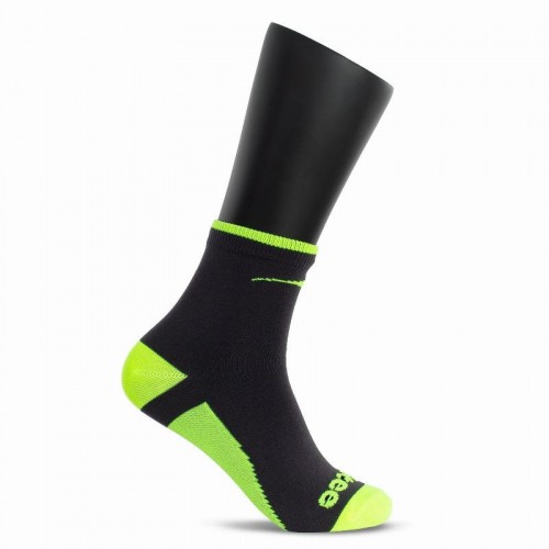 Calcetines Softee Media Caña Negro Amarillo Fluor 1 Par
