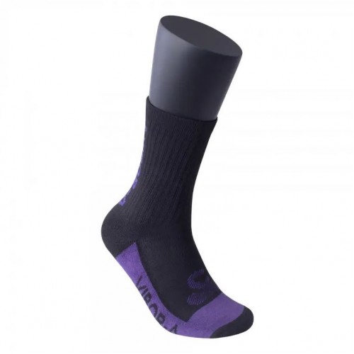 Chaussettes en cuir demi-roseau multicolores Violet noir 1 Paire Chaussettes en cuir demi-roseau multicolores Violet noir 1 Paire
